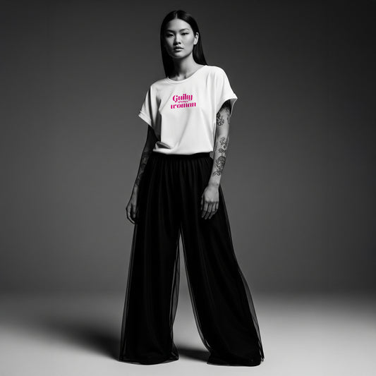 Guilty of being a woman - Womens Organic Rolled Sleeves T-Shirt