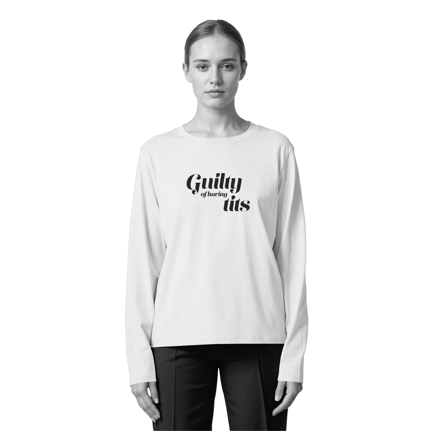 Guilty of having tits | bold - Womens Organic Longsleeve T-Shirt